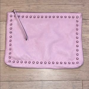 Banana Republic lavender leather clutch w/ studs